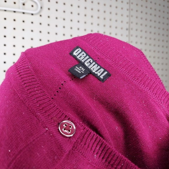 Nicole Miller Cardigan Sweater XXL Sparkle Stretch Button Round Neck Long Sleeve - Picture 4 of 6